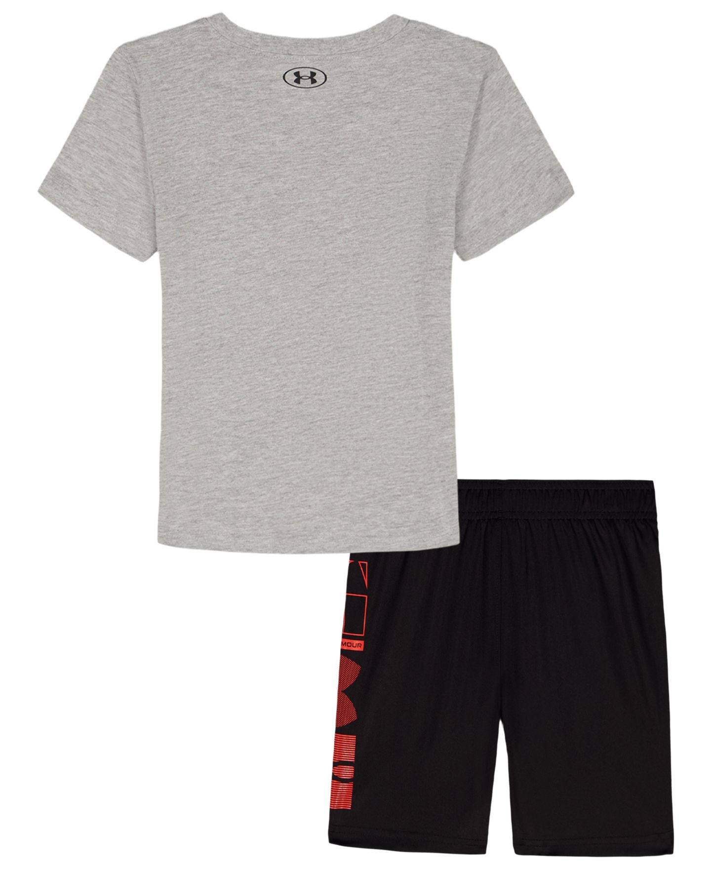 Детский комплект Under Armour Tech Decon: футболка и шорты, 2-7 лет, цвет: Серый / Чёрный — фото 2