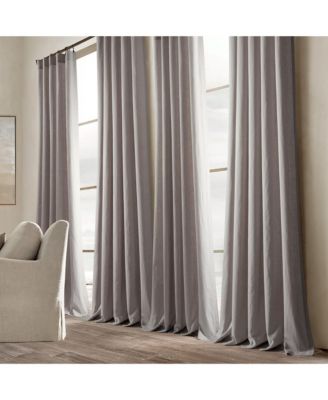Belgian Flax Prewashed Linen Rich Cotton Blend Window Curtain Panel Single Gray 50x84