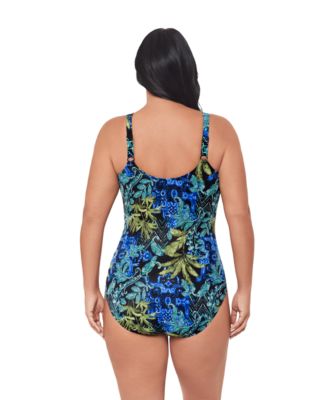 Plus Size V-Neck One-Piece Swimsuit