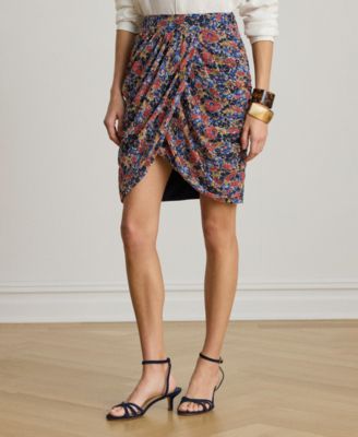Women's Faux Wrap Tulip Mini Skirt