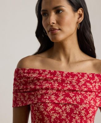 Women's Floral Print Off-The-Shoulder Top