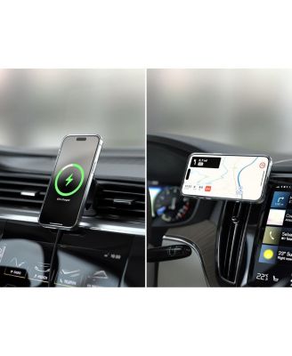 Qi2 15W Magnetic Wireless Car Charger, Space Gray