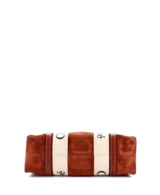 Medium Woody Tote Suede with Canvas