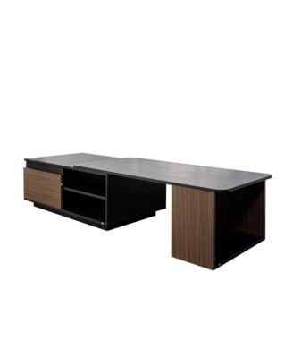 Extendable Coffee Table with Adjustable Length and Storage Drawers