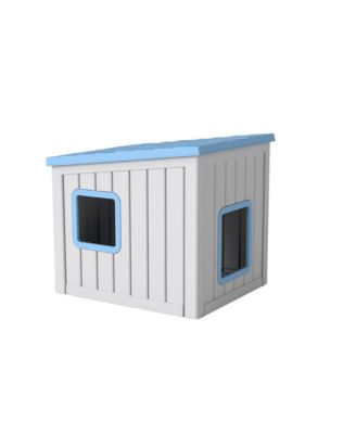 Indoor Outdoor Blue Cat Tent Foldable Pet Enclosure with Ventilated Mesh