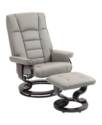 Recliner with Ottoman Swivel Recliner Chair Faux Leather with High Back