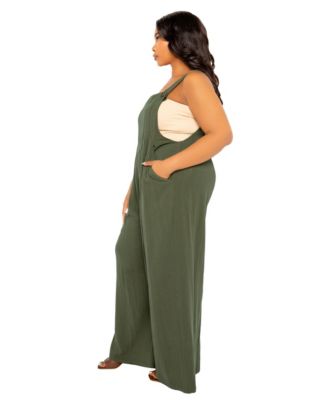 women's Plus Size Wide Leg Linen Jumpsuit