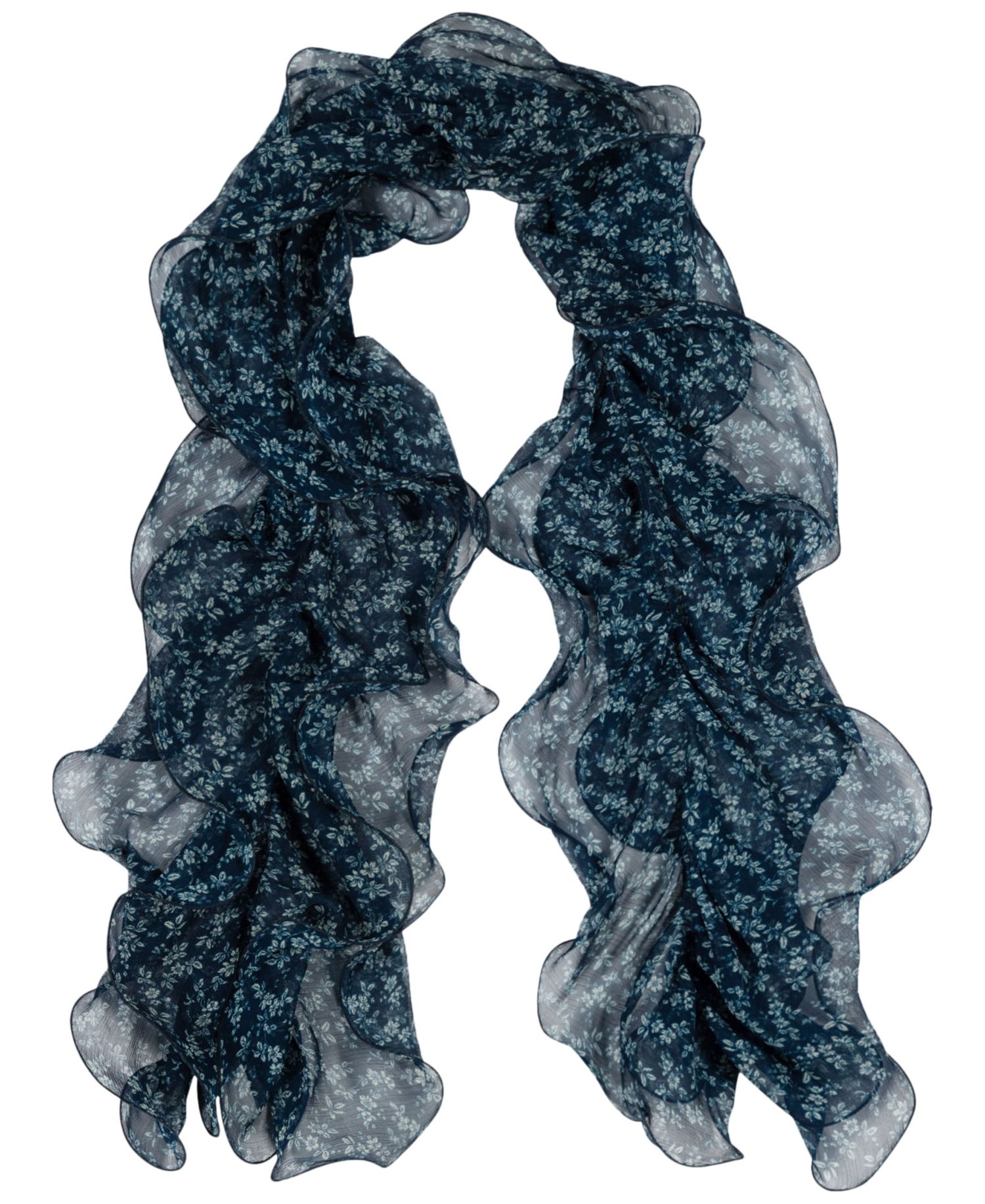 Spring Ditsy Double Ruffle Scarf