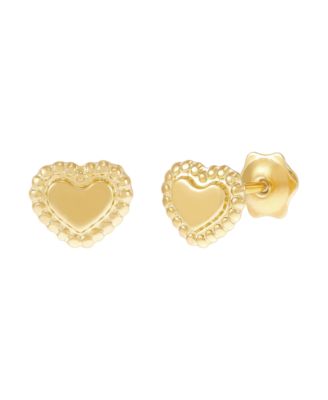 Children's Heart Stud Earrings in 14k Yellow Gold