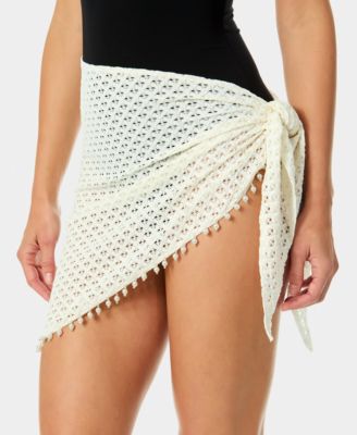 Women's Crochet Side Tie Cover-Up Skirt