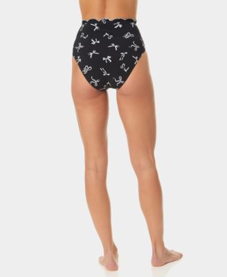 Women's Scallop Contrast High Waist Brief Bottoms