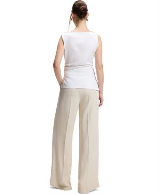 BOSS by Women's Mercerized Cotton Cowl-Neck Asymmetric Top