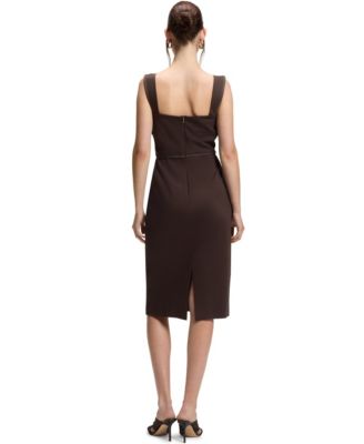 BOSS by Women's Slim-Fit Jersey Layered Detail Dress