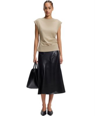 BOSS by Women's Mercerized-Cotton Slim-Fit T-Shirt