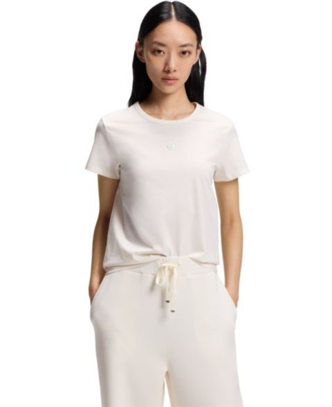 Женская футболка Hugo Boss BOSS by Mercerized Cotton Regular-Fit, цвет: Белый