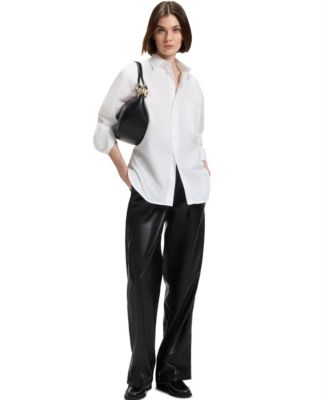 BOSS by Women's Cotton Oversized-Fit Blouse