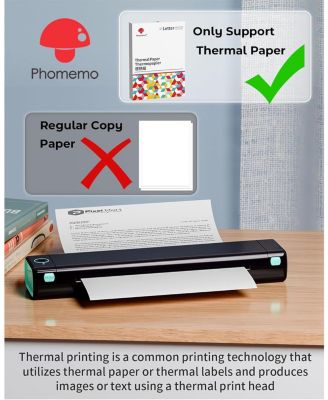 M08F Letter Thermal Printer, Portable Wireless Tattoo Stencil Printer