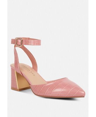 Womens Hyatt Metallic Sling Block Heel Sandals