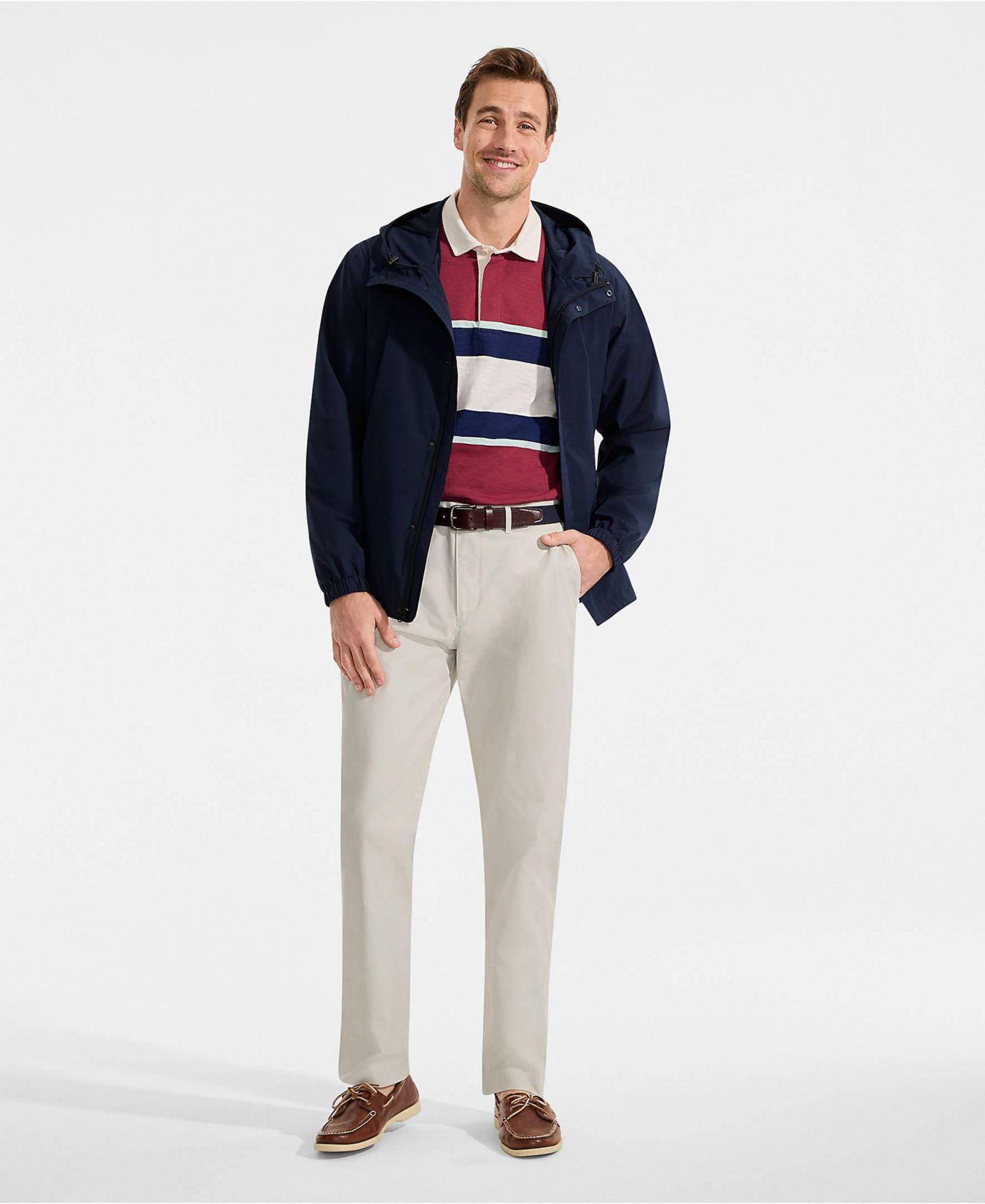 Мужские брюки Lands' End Classic Fit Performance Pant, цвет: Серо-бежевый — фото 4