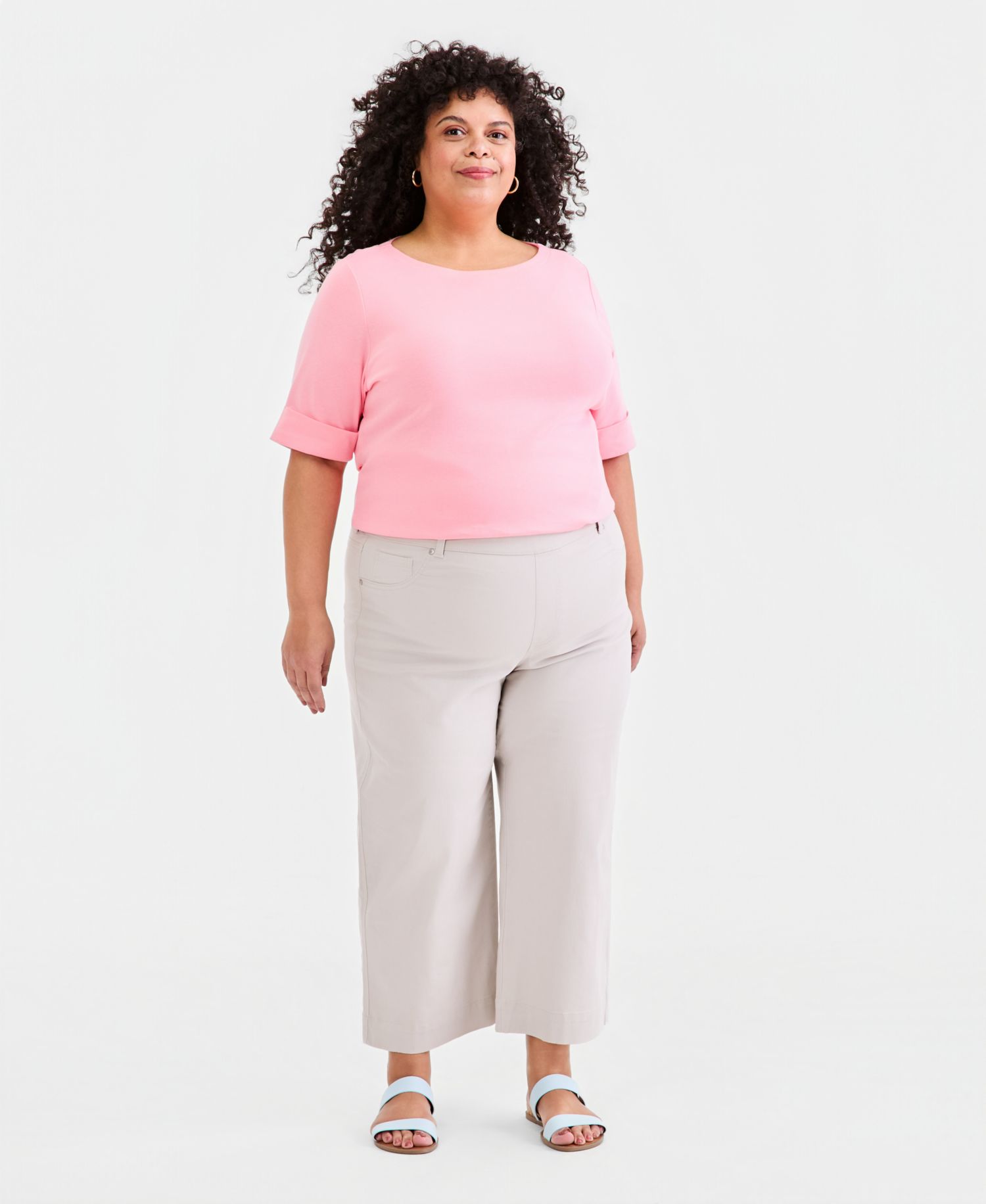 Plus Size High-Rise Shaping Cropped Jeans