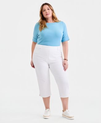 Plus Size High-Rise Shaping Capri Jeans
