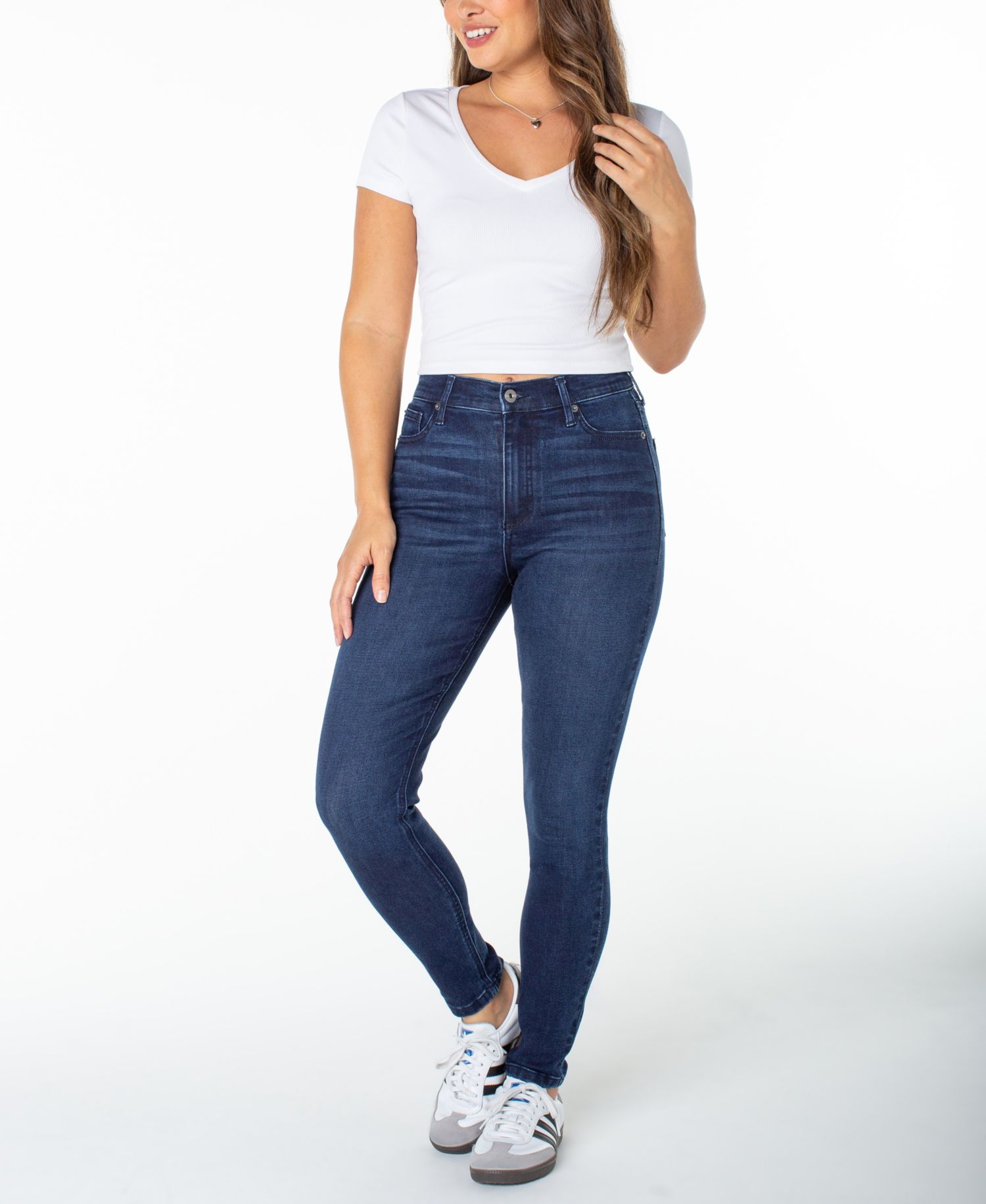 Juniors' High-Rise Ankle Skinny Jeans