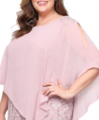 Plus Size Beaded Popover Gown