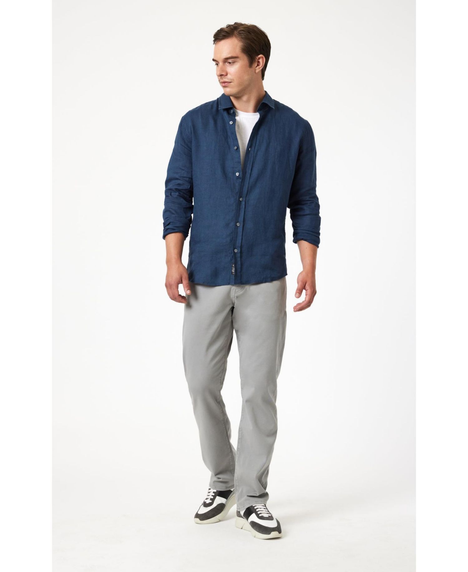 Men's Matt Relaxed Straight Leg In Stormy Casual Twill Pants