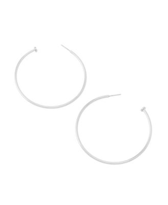Silver Minimal Large Hoop Earrings