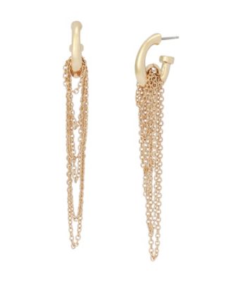 Gold Chain Fringe Huggie Earrings