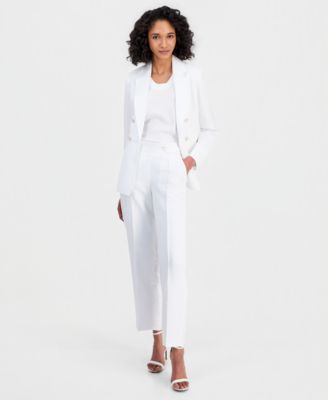 Women's Linen-Blend Faux Double-Breasted Blazer