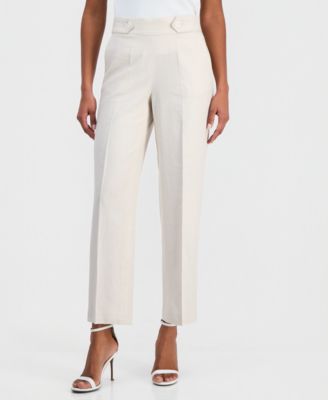 Petite Tab-Waist Pull-On Trousers