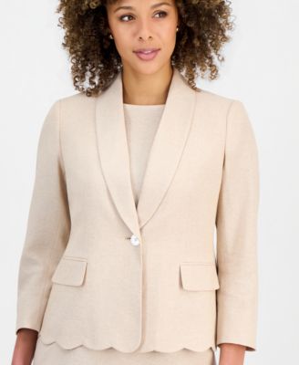 Women's Shawl-Lapel Scalloped Jacket