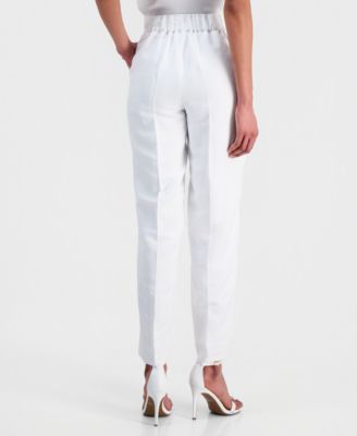 Petite Tab-Waist Pull-On Trousers