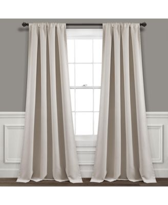 Insulated Rod Pocket Room Darkening Window Curtain Panels, Pair - Drapes - Beige Curtains for Bedroom or Living Room