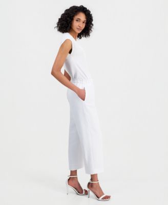 Petite Drawstring Linen-Blend Pants