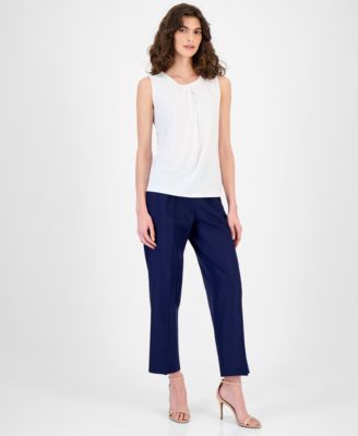 Women's Sleeveless Asymmetric Pleated Top