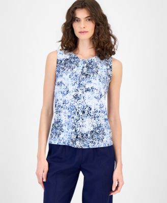 Women's Sleeveless Asymmetric Pleated Top