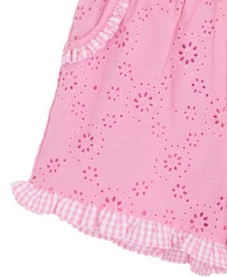 Girls' 2T-6X Gingham Top And Eyelet Shorts, 2-Piece Set