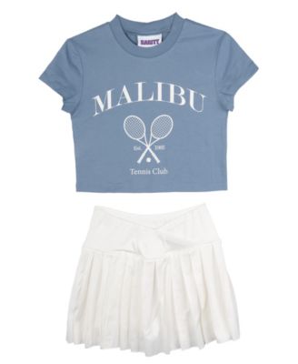 Girls' 4T-6X Graphic T-Shirt and Pleated Skort, 2-Piece Set