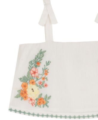 Girls' 7-16 Floral Embroidered Top and Shorts, 2-Piece Set