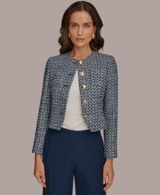 Petite Crewneck 5-Button Cropped Jacket