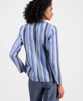 Women's Striped Open-Front Blazer