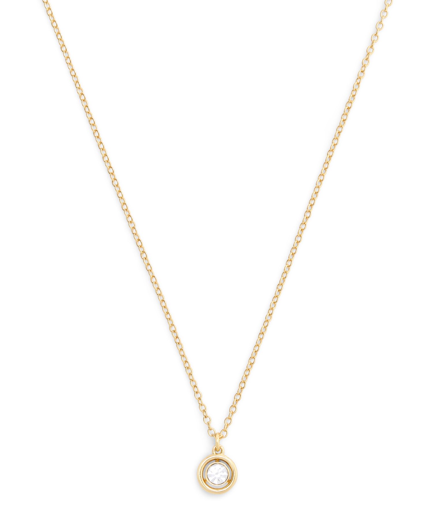 Faux Stone Halo Circle Pendant Necklace