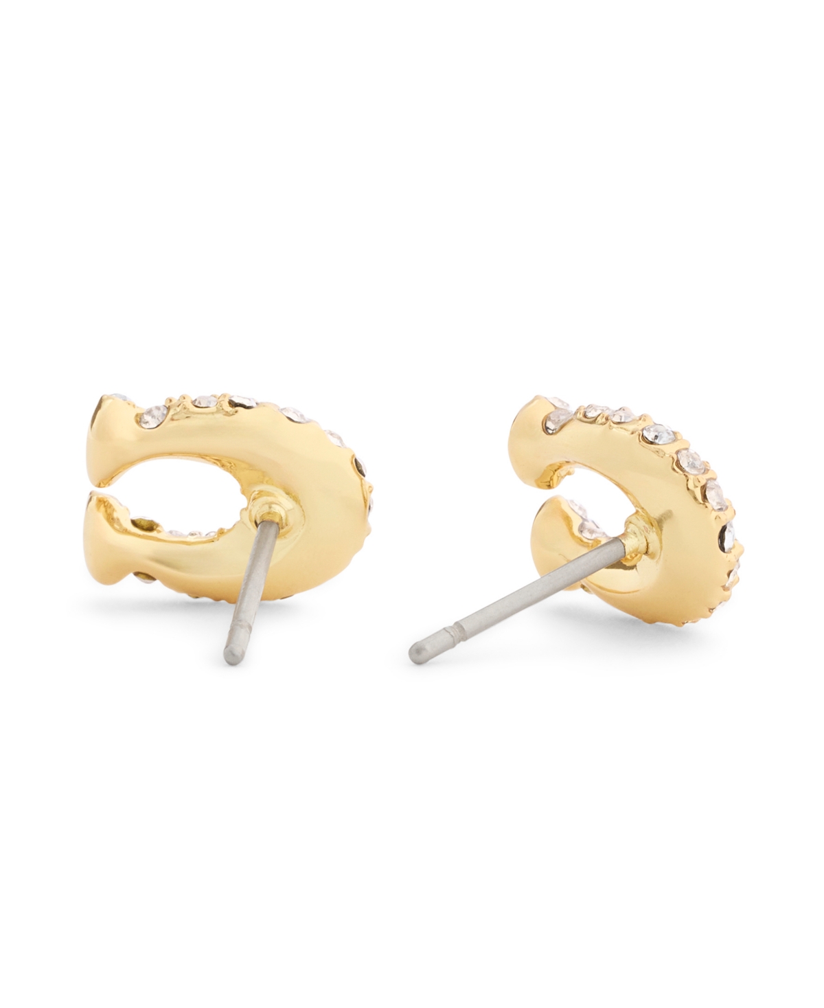 Coach Faux Stone Pave Signature C Stud Earrings
