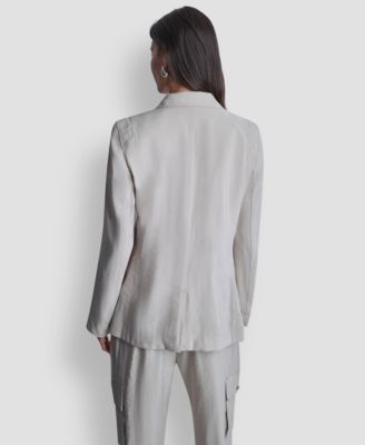 Women's Peak Lapel Collar Sueded Fuji Blazer