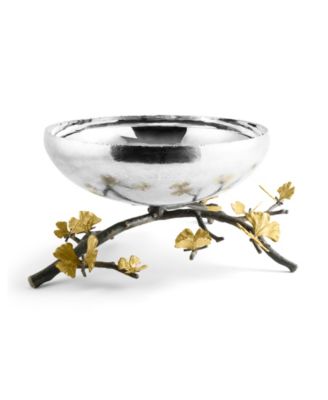 Butterfly Ginkgo Large Footed Centerpiece Bowl
