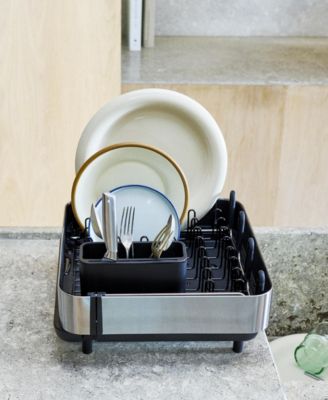 Extend Steel Plus 6.75" Expandable Dish Rack with Wine Glass Holder