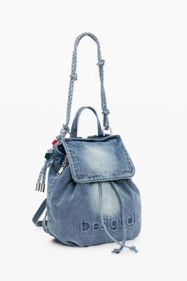 Women's Small Denim Charms Backpack