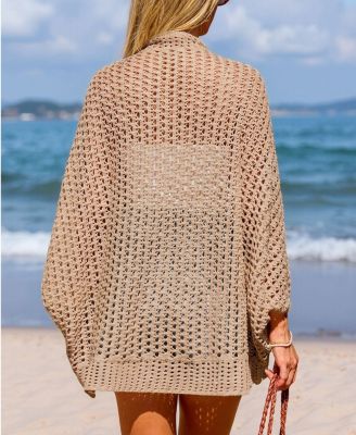 Women's Sandy Beach Khaki Cover-Up Kimono